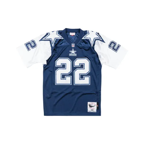 Mitchell Ness Blue Men's T-Shirts Mitchell Ness Синие Мужские Футболки