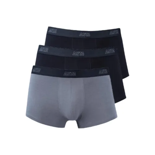 ANTA 3 упаковки Основной черный + Основной черный + Темно-серый Мужские боксер-шорты