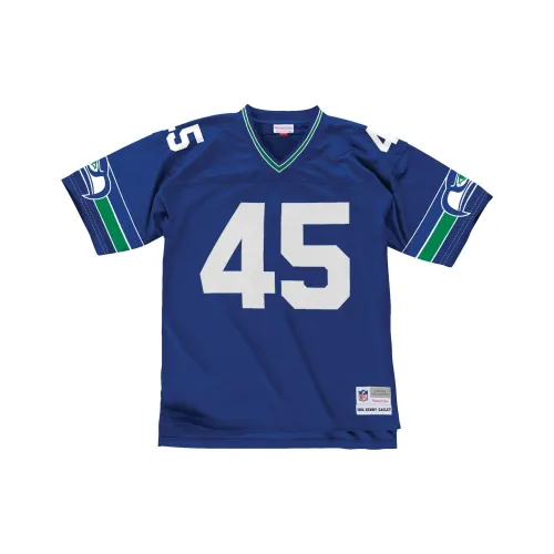 Mitchell Ness Blue Men's T-Shirts Mitchell Ness Синие Мужские Футболки