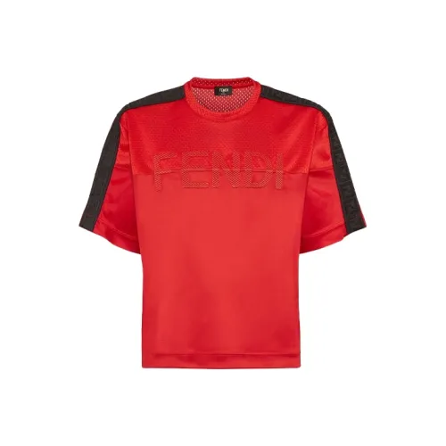 FENDI Red Men's T-Shirts FENDI Красные Мужские Футболки