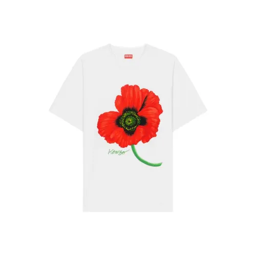 KENZO Poppy Flower Series Белая Мужская T-Рубашка