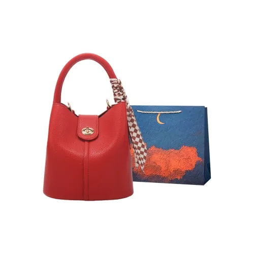 AIERSHENTE ПУ (полиуретан) Сумка-ведро Сумка Женская Красная