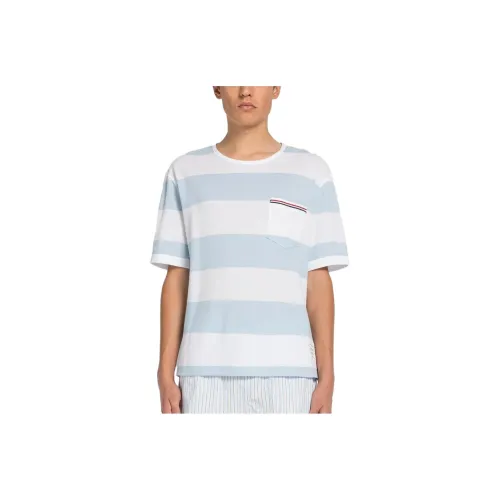 THOM BROWNE Светло-синие мужские футболки T