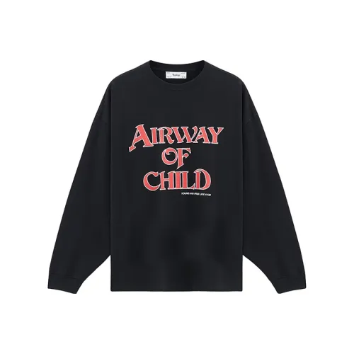 AIRWAY Прямой крой Длинный рукав Т-рубашка Унисекс