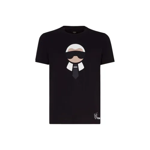 FENDI Мужские черные T-рубашки