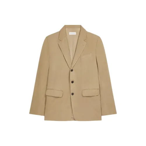 DRIES VAN NOTEN SS25 Бизнес-костюм Пальто Мужской Песочно-желтый