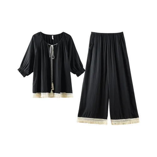 Q'NIANMA Пижамный комплект Женские Афинский черный