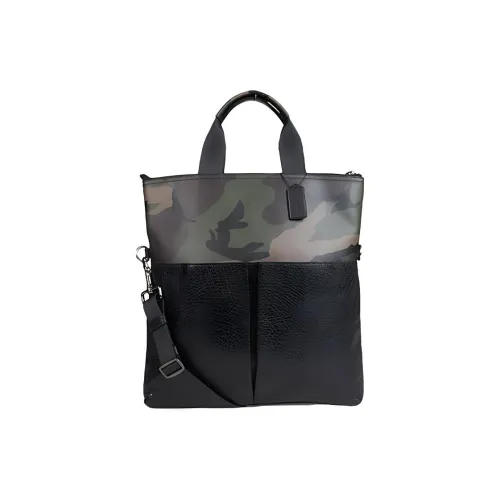 COACH Charles Кожа Доска для ноутбука Сумка-тоут Сумка для покупок Сумка через плечо Сумка большая Мужская Черный камуфляж
