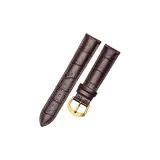 Импортная телячья кожа ★ Коричневый с коричневой строчкой - Золотая пряжка