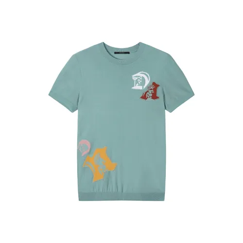 DAVID NAMAN SS22 Прямой крой T-рубашка мужская зеленая