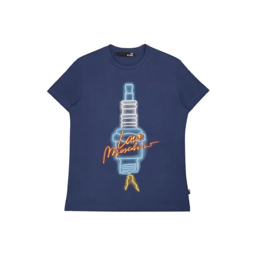 MOSCHINO Мужские синие футболки