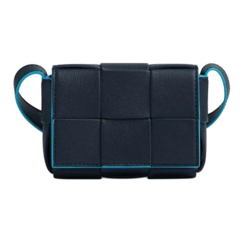 Bottega Veneta Cassette Телячья кожа Сумка через плечо Мужская Темно-синий