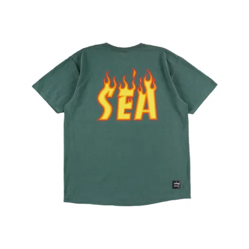Thrasher X Wind And Sea Co TITLED SERIES Зеленая Унисекс Футболка