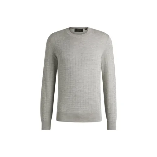 Hugo Boss Светло-серый Мужской Трикотаж
