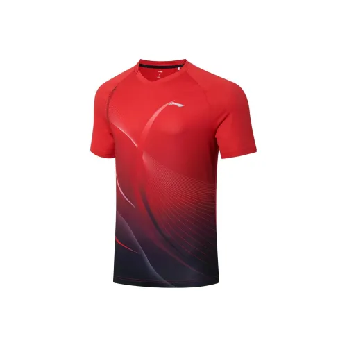 LINING Table Tennis Series T Shirt Unisex Total Cherry Red