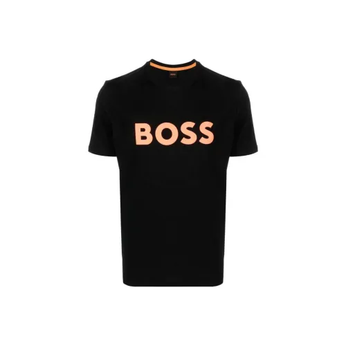 Hugo Boss Черный Оранжевый Мужская T-Рубашка