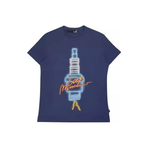 MOSCHINO Мужские синие футболки