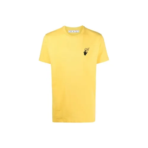 Off Белый SS21 Желтый Мужские T-рубашки