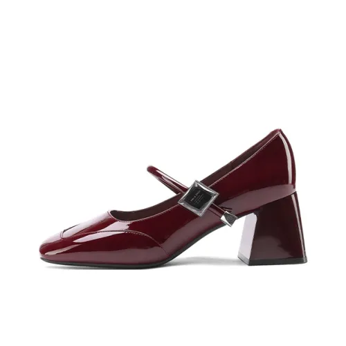 FIVE PLUS Туфли Мэри Джейн с грубым каблуком Женские