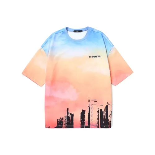 BT Прямой крой рукав длиной до локтя футболка унисекс