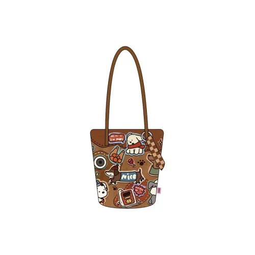 Perfect Styles Diagonal Кукуруза Короткий плюшевый плечевой сумка для женщин коричневый