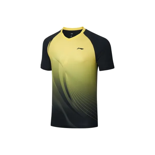 LINING Table Tennis Series T Рубашка Унисекс Ярко-Желтый Черный