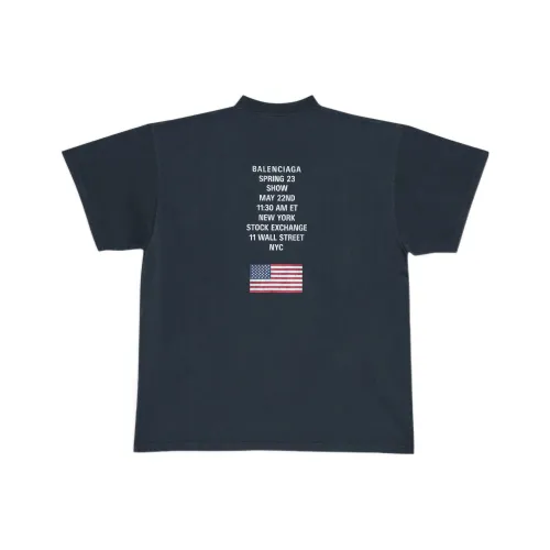 BALENCIAGA Синий черный Унисекс Футболка