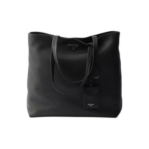 PRADA Сумка Tote из коровьей кожи Сумка для покупок Сумка унисекс Черная