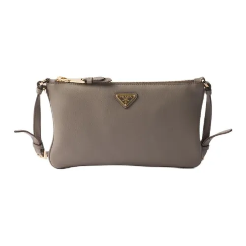 PRADA Телячья кожа Ручная сумка на плечо Женская Глиняно-серый