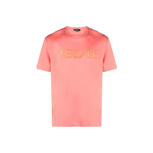 VERSACE Розовые Мужские T-рубашки