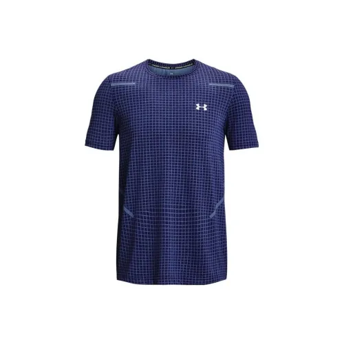 Under Armour Бесшовный Синий Мужской T-Рубашки