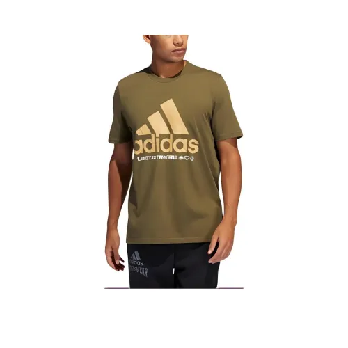 Adidas Outlets T-Shirt Мужская Темно-оливково-зеленая
