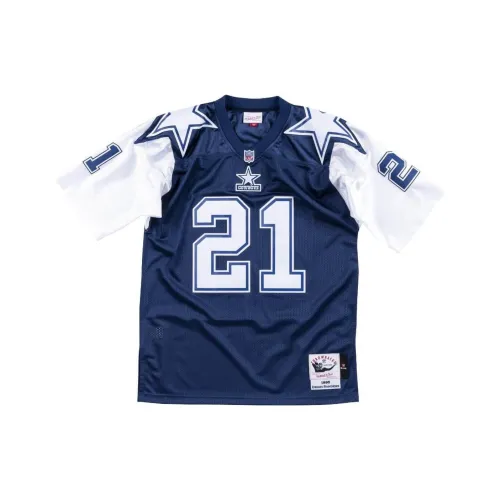 Mitchell Ness Синие Белые Мужские Футболки