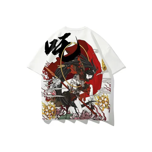 SANSYAS x HONGLIANZHIMENG Прямой крой T-рубашка Унисекс