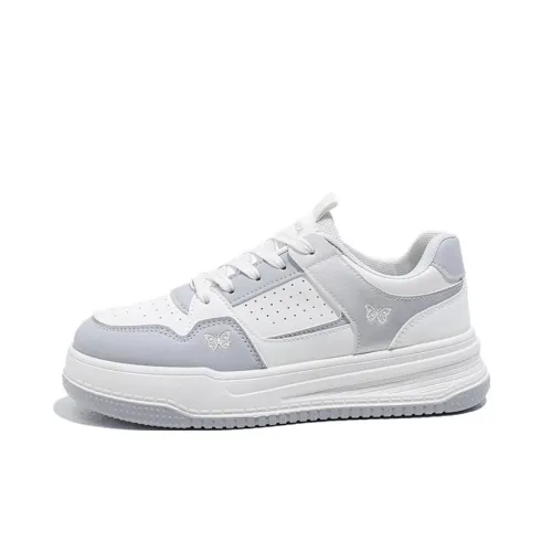 Babaya Slip-resistant Abrasion-resistant Low-top Skateboard Shoes Women's Beige Gray Бабая Противоскользящие Устойчивые к истиранию Низкие Кроссовки для скейтбординга Женские Бежево-серый