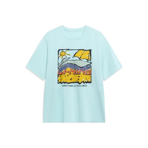 LINING Рукав с оборванным плечом T-рубашка Унисекс Синий