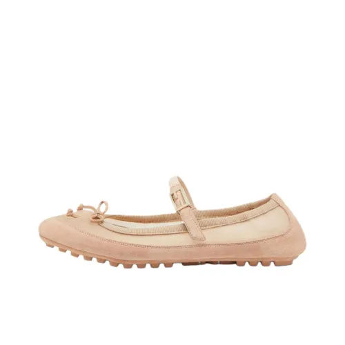 FENDI Baguette Туфли Мэри Джейн с плоской подошвой Женские Розовые