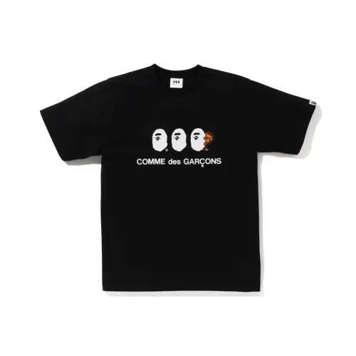 A BATHING APE CDG Collaboration Коллаборация T-Shirt Унисекс Черный