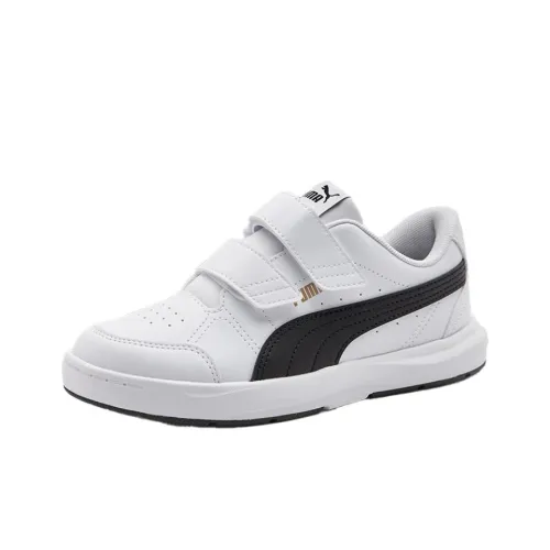 PUMA EVOLVE Court V Детские Скейтбординги Низкий Топ Белый Черный Унисекс