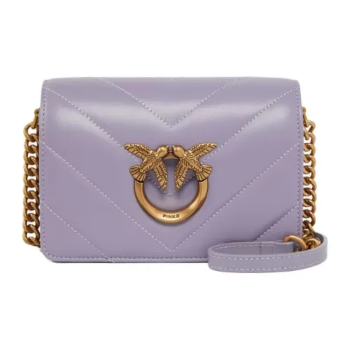 PINKO Click series Овчина Сумка на плечо Большая Женская Светло-фиолетовая