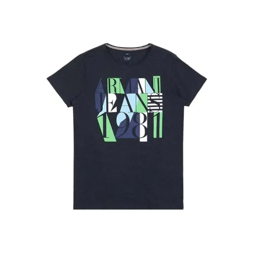 ARMANI JEANS Черные Мужские T-рубашки