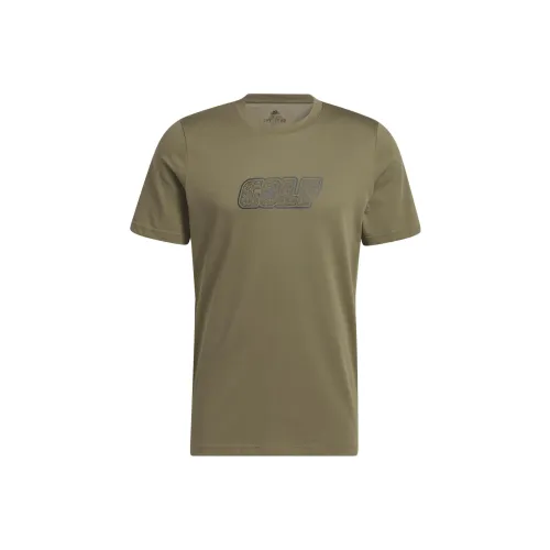 Adidas Слоистый Оливково-Зеленый Мужской T-Рубашки