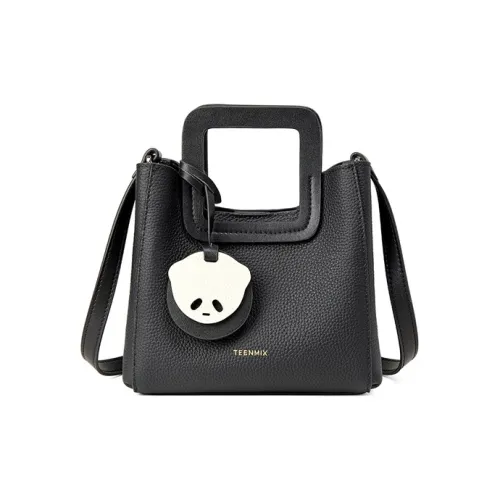 teenmix Сумка через плечо из коровьей кожи с синтетической кожей женская черная экрю