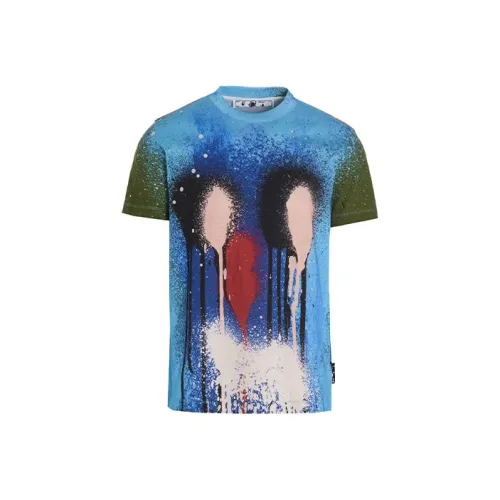 Off Белый FW21 Синий Мужская T-рубашка