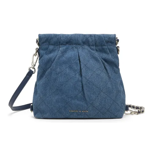 CHARLES KEITH ПУ (полиуретан) текстильная смесь рюкзак сумка через плечо маленькая женская темный джинсовый синий