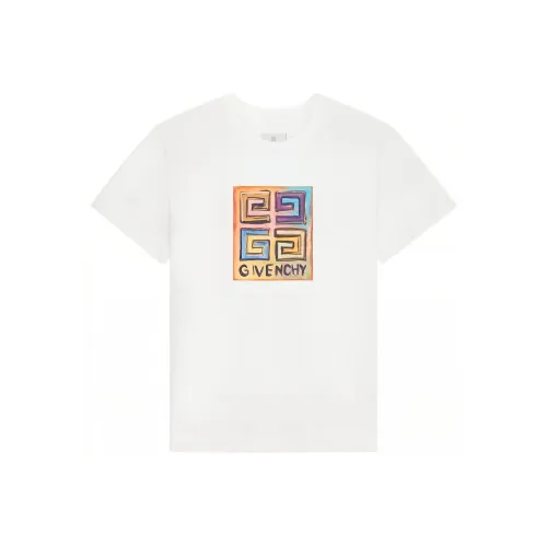 GIVENCHY Josh Smith Collaboration Collection Letter Logo С принтом Круглый вырез Повседневный Короткий рукав Т-рубашка Мужская Белая