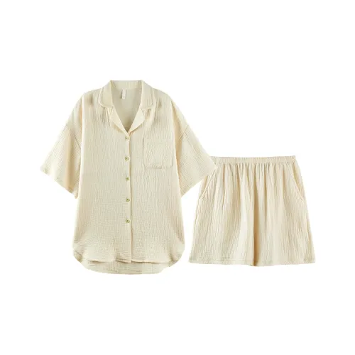 Q'NIANMA Пижамный комплект Женские Мягкий Абрикос