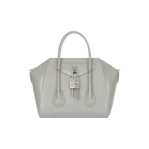 Givenchy Antigona Lock Телячья кожа Сумка через плечо Сумка Мини Женская Светло-серый