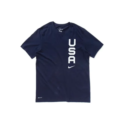 Nike Blue Men's T-Shirts Найк Синий Мужские Футболки