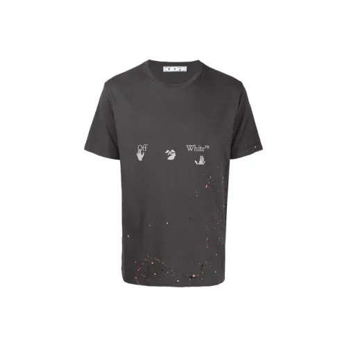 Off Белый SS21 Темно-серый Мужская T-рубашка